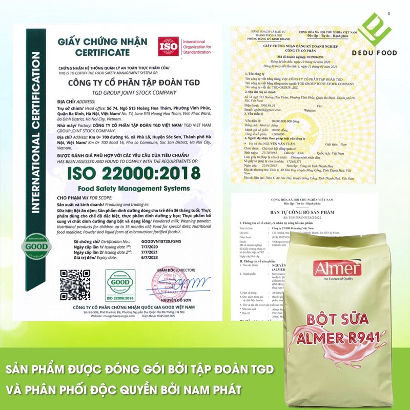 Bột sữa Almer 1kg