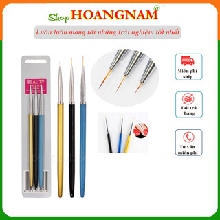Bộ cọ 3 chiếc vẽ siêu mỏng nghệ thuật chăm sóc trang trí móng làm nail mi shop hoangnam nail