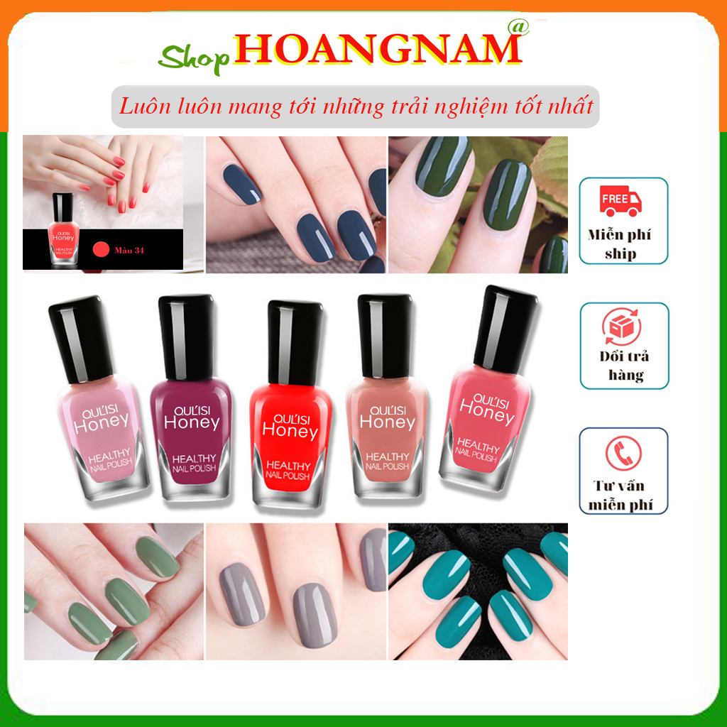 Sơn móng tay dạng Gel mau khô Không cần hơ đèn hỗ trợ trang trí móng làm đẹp nail shop Hoangnam