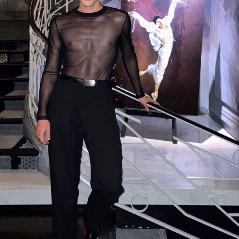 ÁO LƯỚI NAM BIGSIZE Cổ Tròn Tay Dài Đi Biển Đi Chơi