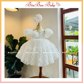 Váy công chúa cho bé BinBon Baby, đầm công chúa tay bồng cho bé gái