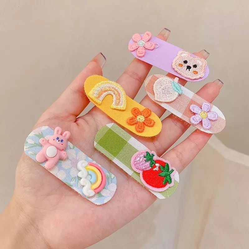 sét 4 miếng dán tóc mái cho bé , sét 4 kẹp tóc giữ nếp tóc cho bé