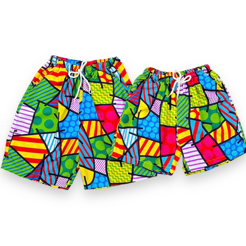 Quần đôi đi biển, quần nhóm, gia đình mẫu VẸT XANH size 13-100kg