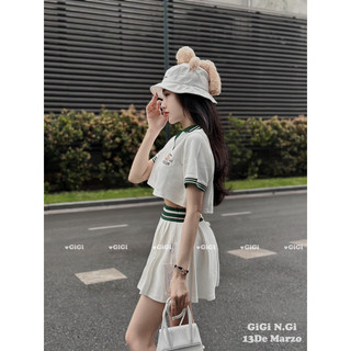 Set bộ gấu thêu viền xanh lá chuẩn loại 1