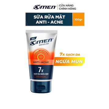 Sữa Rửa Mặt X-Men Anti-Acne Sạch Da Ngừa Mụn 100g