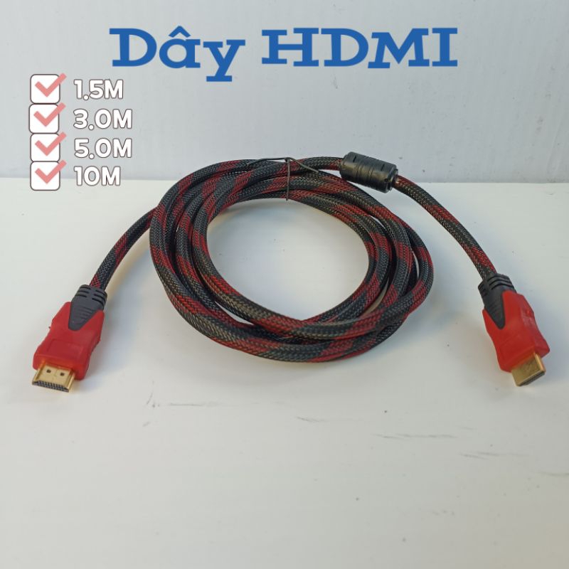 Dây HDMI Cáp Tín Hiệu Màn Hình Tivi Led Máy Tính Máy Chiếu HDMI lưới tròn Cao Cấp 1.5M 3M 5M 10M