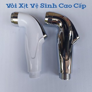 Đầu vòi xịt vệ sinh bồn cầu toilet nhựa trắng xi bóng tia nước mạnh tay âm nhỏ gọn - Free Ship