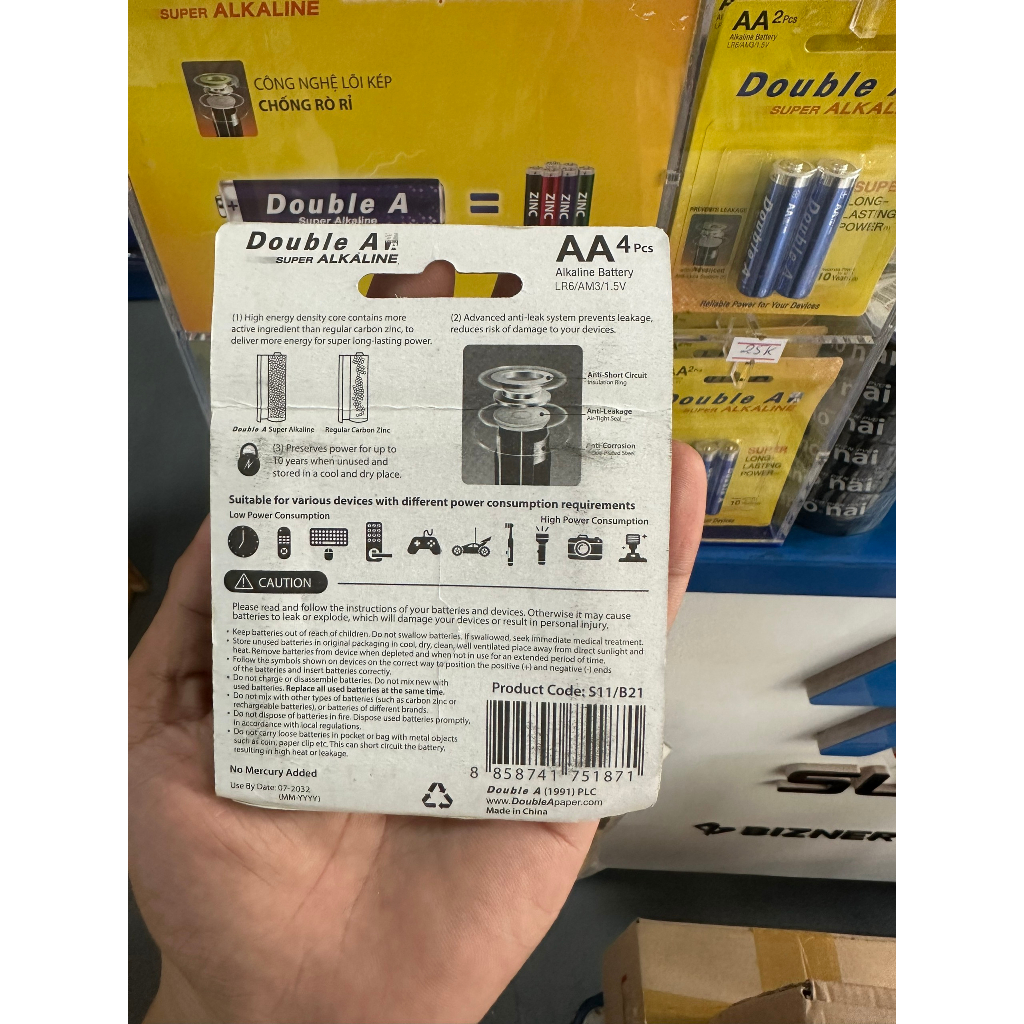 [Hỏa Tốc] Pin Kiềm Double A 2A SUPER ALKALINE (Vỉ 4 Viên) - Nhà Sách Hà My