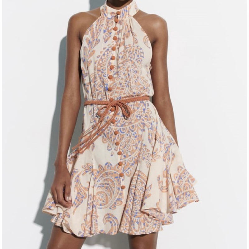 Váy in hoạ tiết kèm belt Za.ra