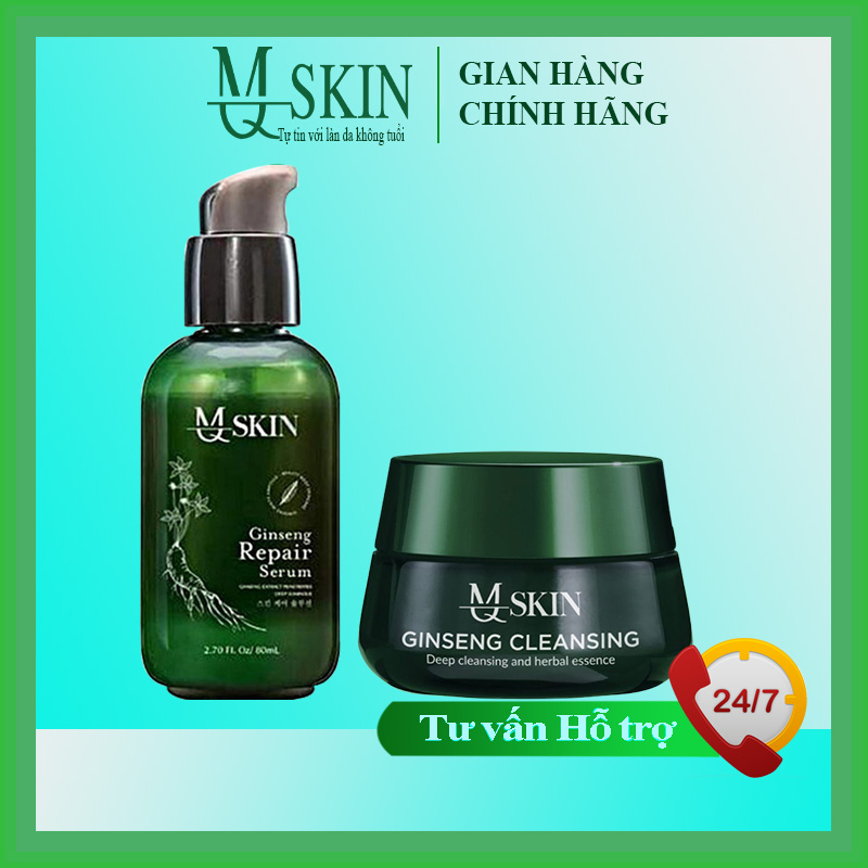 Combo Serum Thay Da Nhân Sâm và Bột Rửa Mặt Tái Tạo Da Nhân Sâm Mq Skin Chính Hãng