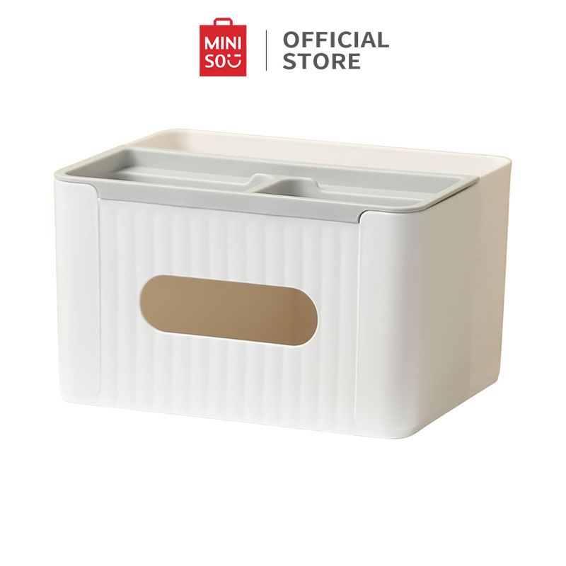 Hộp đựng khăn giấy đa năng MINISO nhà phòng khách hộp ngăn kéo lặt vặt giá để bàn hộp bảo quản