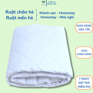 Ruột chăn hè cotton riotex chăn chần gòn tấm 3 lớp có dây cột 4 góc, kích thước 1m6 x 2m/ 1m8 x 2m/ 2m2 x 2m/ 2m2 x 2m4