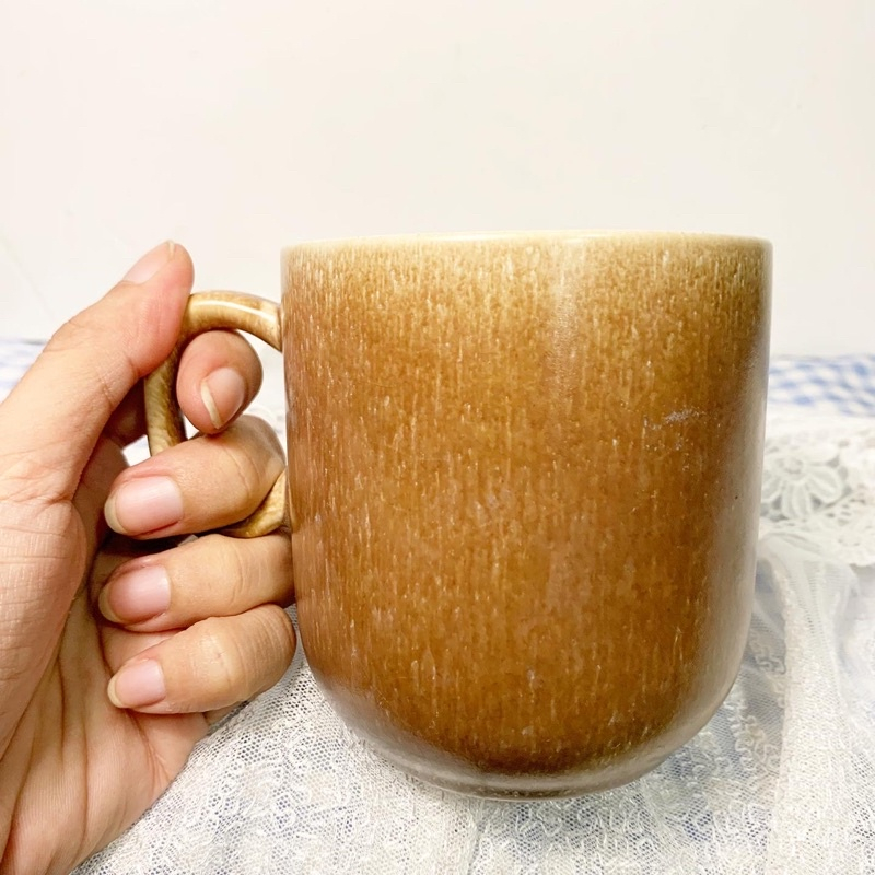 ly gốm sứ mộc men nâu gốm nhật, gốm sứ 2hand nhật bản, gốm sứ hoạt hình nhật bản