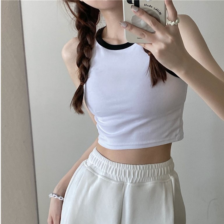 Áo croptop, Áo ba lỗ nữ sát nách vải bozip dày dặn ôm body gân mềm mát đi chơi thời trang giá rẻ CRT520