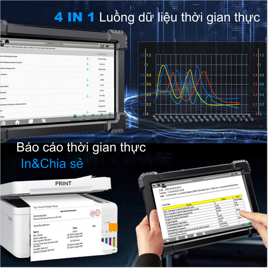 ANCEL X7HD 12V 24V Toàn Hệ Thống Công Cụ Chẩn Đoán Xe Tải Hạng Nặng