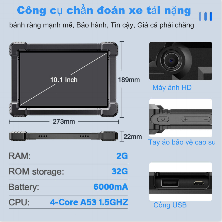 ANCEL X7HD 12V 24V Toàn Hệ Thống Công Cụ Chẩn Đoán Xe Tải Hạng Nặng