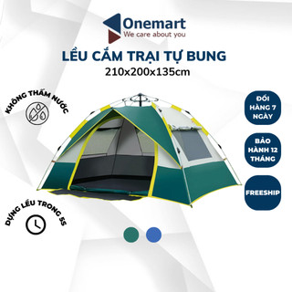 [Dày Dặn 2 lớp] Lều cắm trại tự bung chống tia tử ngoại không ngại mưa nắng 1 cửa chính 3 cửa sổ thông thoáng