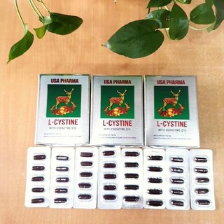 L-cystine - viên uống hỗ trợ da, móng, tóc, thâm, nám da, cháy nắng da. hộp 60 viên nang mềm