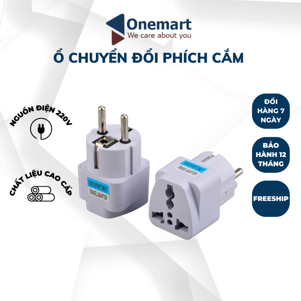 Ổ Chuyển Đổi Phích Cắm Từ 3 Chân Sang 2 Chân Phích Cắm Điện An Toàn Nguồn 220V