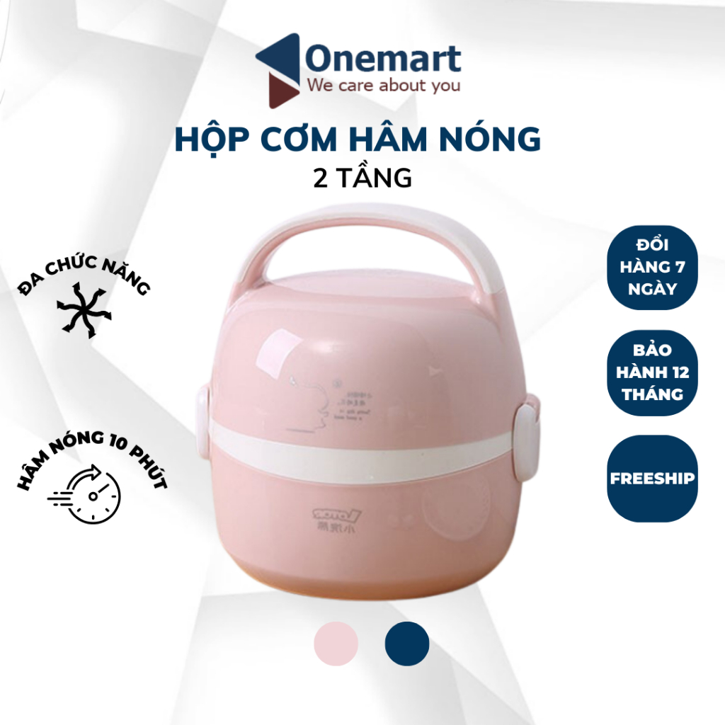 Hộp cơm cắm điện 2 tầng Lotor hâm nóng giữ nhiệt Inox 304, Hộp cơm văn phòng cho 1-2 người ăn