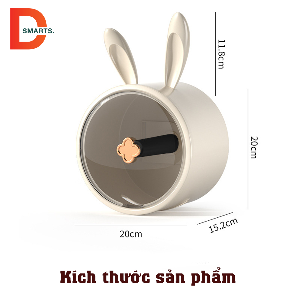 Hộp đựng khăn giấy cuộn gắn tường, hộp đựng khăn giấy có nắp đậy chống nước, bui bẩn hình thỏ dễ thương mới