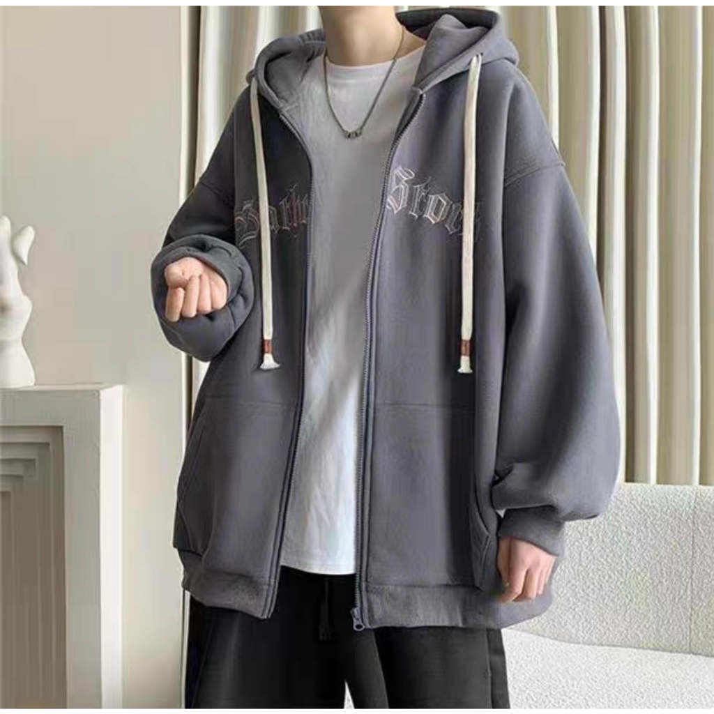 Áo khoác hoodie Nam Nữ khóa kéo logo thêu chữ NỔI Mẫu mới ra lò được nhiều bạn trẻ yêu thích HKS