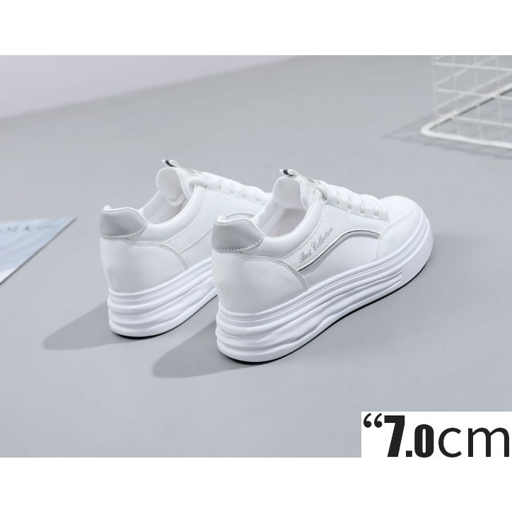 Giày độn đế nữ viền xanh-xám 2 màu cao cấp giày đế độn 7cm phong cách hàn quốc siêu êm chân