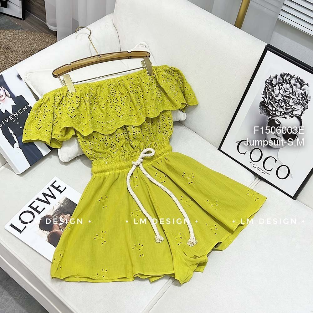 Jumpsuit short đũi phối trễ vai TOMMIU SHOP