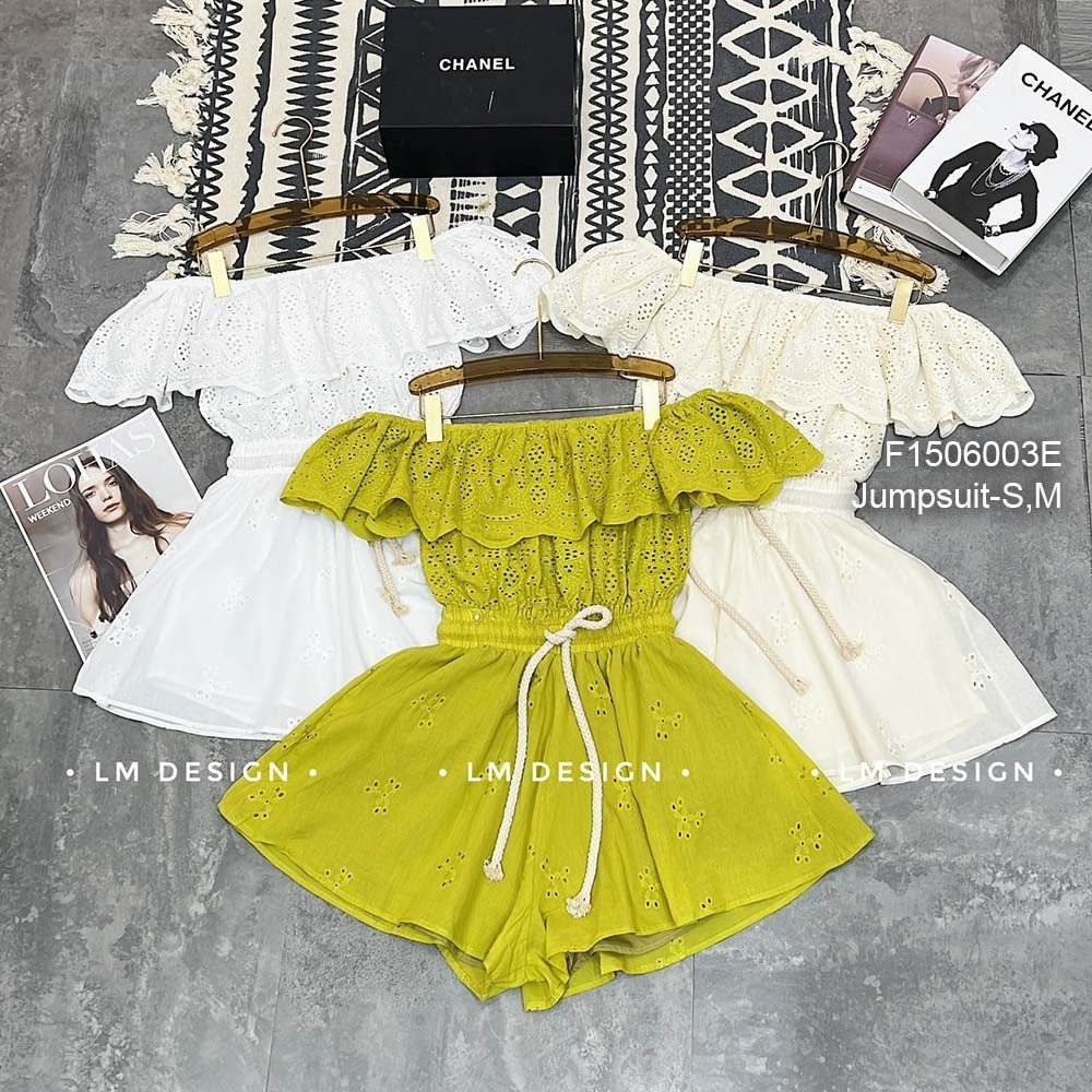 Jumpsuit short đũi phối trễ vai TOMMIU SHOP