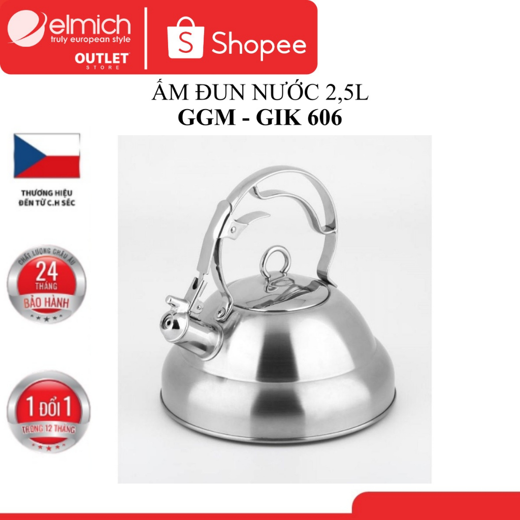 Ấm Đun Nước Siêu Tốc Bằng inox 304 Elmich SM-3328 SM-3372 SM-3373 GIK606