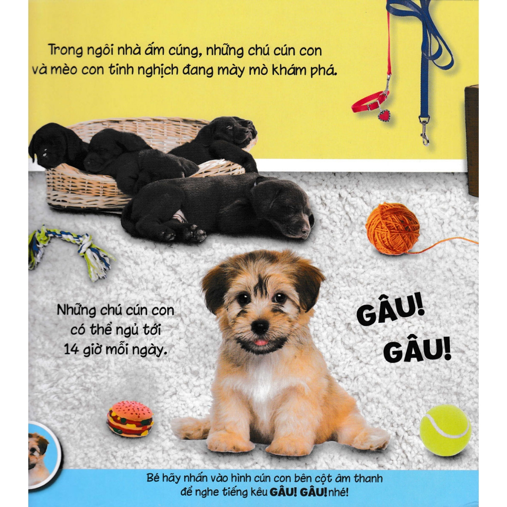 Sách - 10 Nút Tiếng Kêu Đáng Yêu - Động Vật Bé Con
