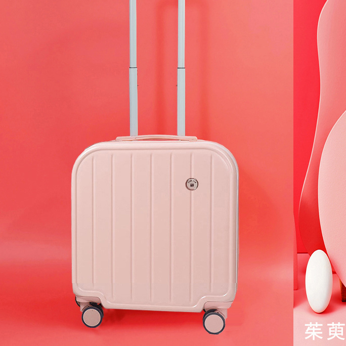VNNDL Vali nhỏ kích thước 18 inch, với hộp khóa và xe đẩy, thiết kế đẹp mắt với gam màu pastel