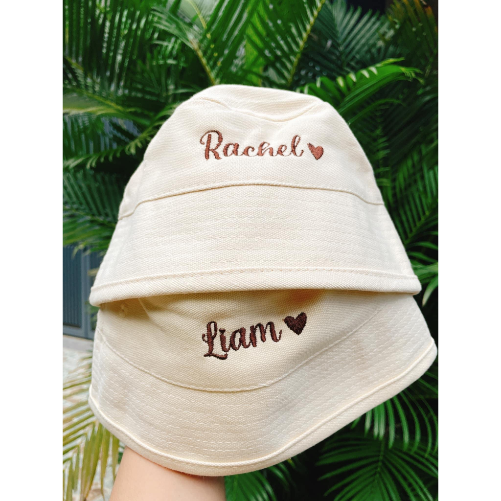 Mũ Bucket 4 màu  thêu tên cho bé HOT TREND, phong cách Hàn Quốc, cự kỳ đáng yêu và đẹp