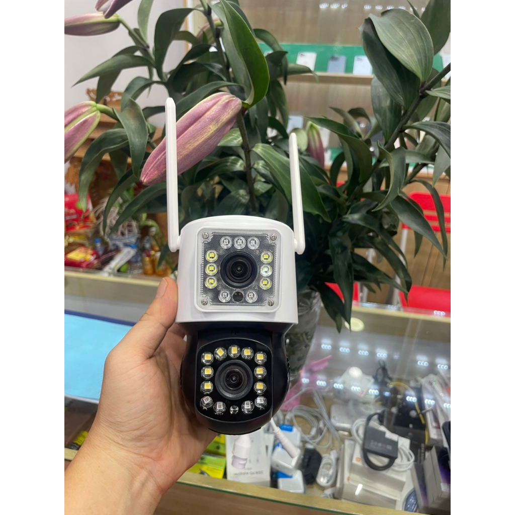 Camera Ngoài Trời Xem 2 Mắt 2 Góc Khác Nhau Trên 1 Màn Hình Cùng Lúc 5.0 MP Có Màu Ban Đêm - KMB