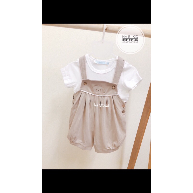 Bộ Body áo trắng yếm nâu Nous cho bé