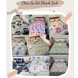 Bộ 5 món ga gối và chăn hè poly cotton chần bông mỏng loại 1 mềm mại được chọn mẫu