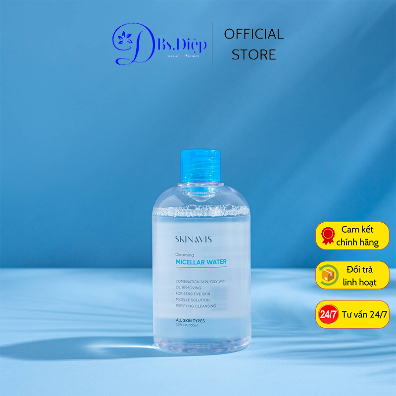 Skinavis Tẩy trang Micellar Water 300ml làm sạch da không gây bóng nhờn