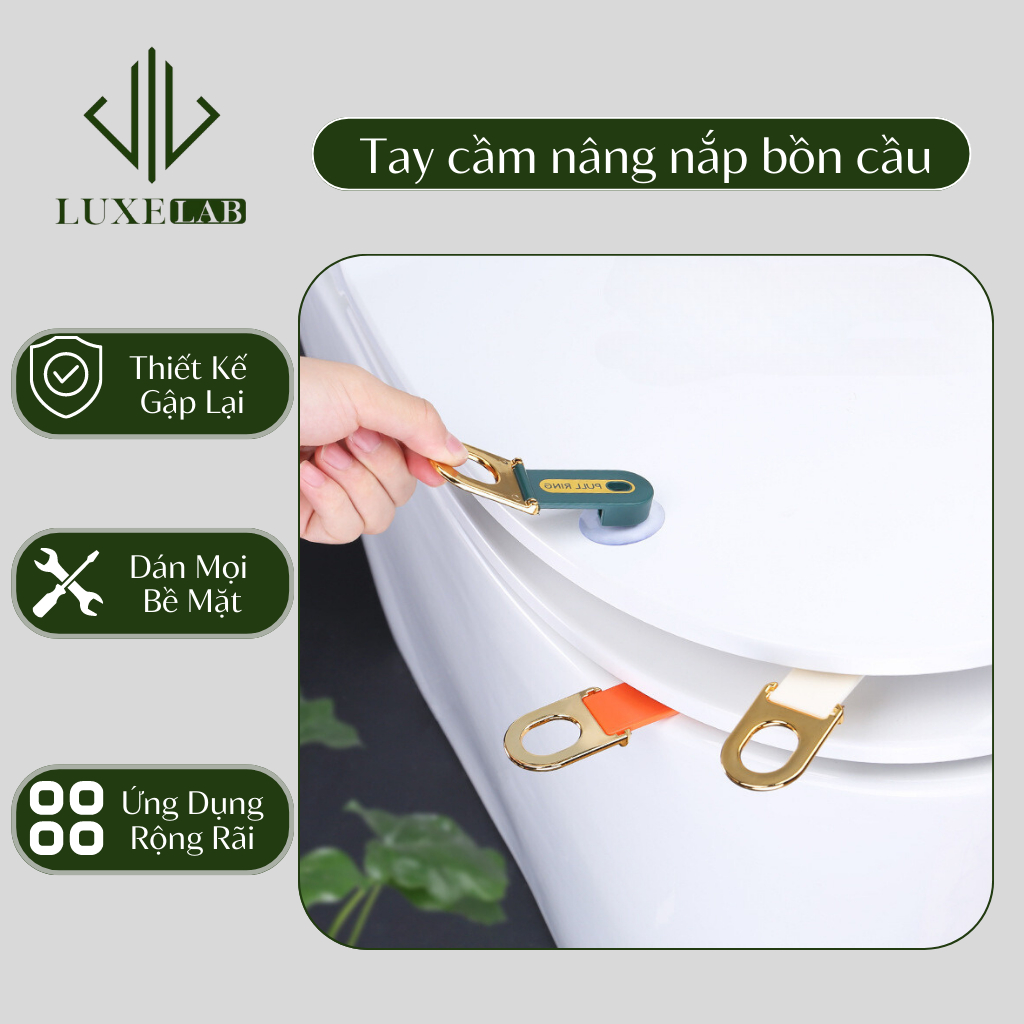 Dụng Cụ Nhấc Nắp Bồn Cầu Toielt Chống Bám Bẩn Tay Nắm Ngăn Kéo Tủ Có Giác Hút LUXELAB 11575