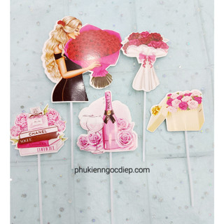 Set giấy cô gái hoa hồng