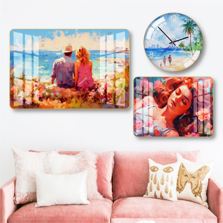 Tranh đồng hồ tráng gương cao cấp decor phòng khách, phòng ngủ siêu đẹp giá rẻ tặng kèm pin và đinh đa năng