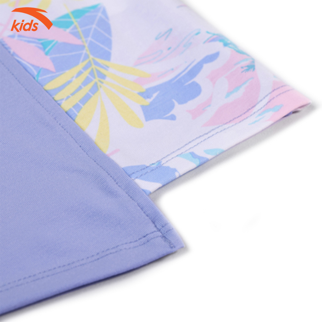 Áo phông bé gái Anta Kids kiểu dáng thể thao, vải cotton co giãn 4 chiều 362229110