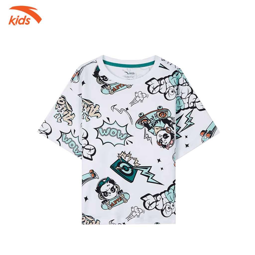 Áo phông thể thao bé trai Anta Kids vải cotton, thoáng khí W352329140