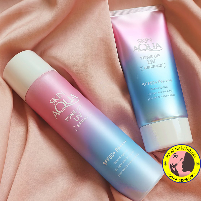 Xịt chống nắng Skin Aqua Tone Up UV Spray SPF 50+ Nhật Bản 70g