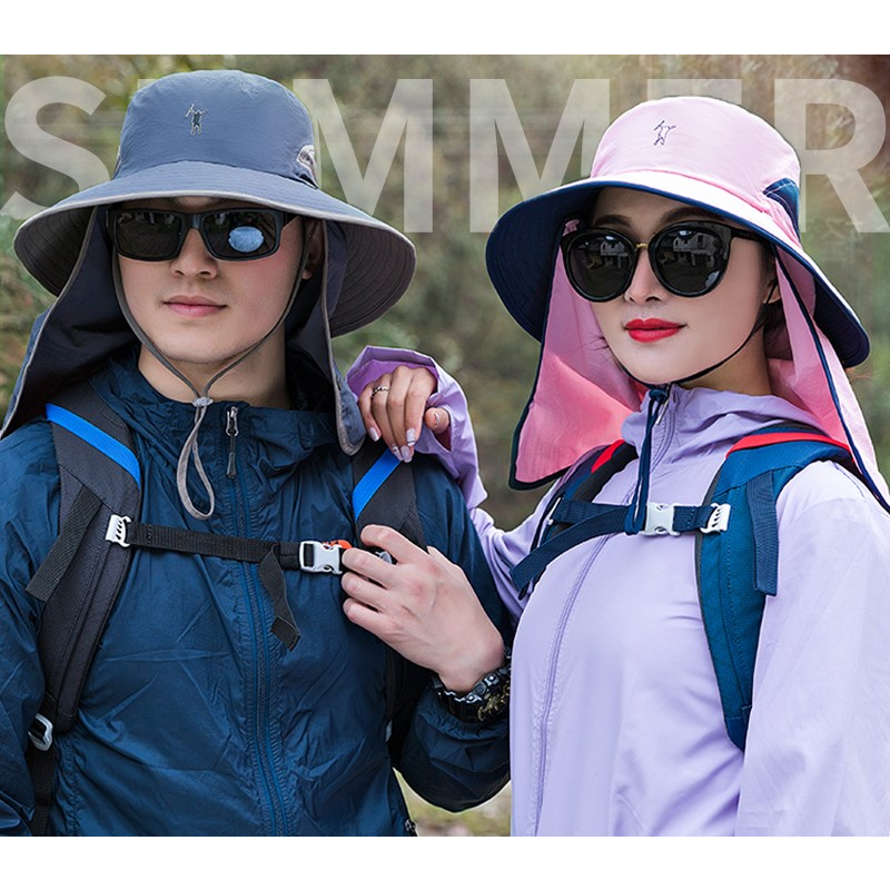 Mũ chống nắng golf nam nữ có kèm khẩu trang che mặt chất kiệu thoáng mát