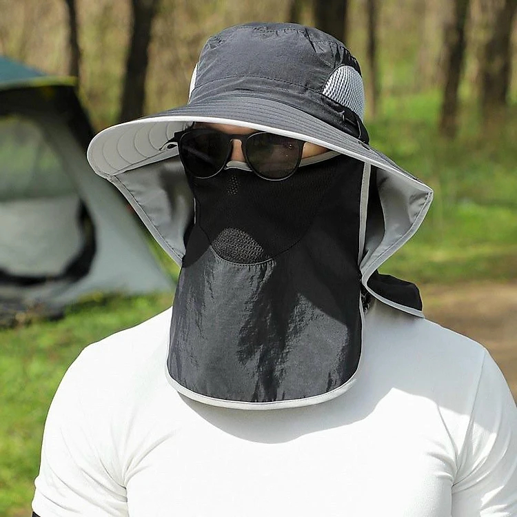 Mũ chống nắng golf nam nữ có kèm khẩu trang che mặt chất kiệu thoáng mát