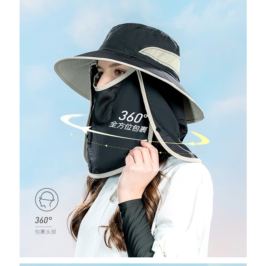Mũ chống nắng golf nam nữ có kèm khẩu trang che mặt chất kiệu thoáng mát