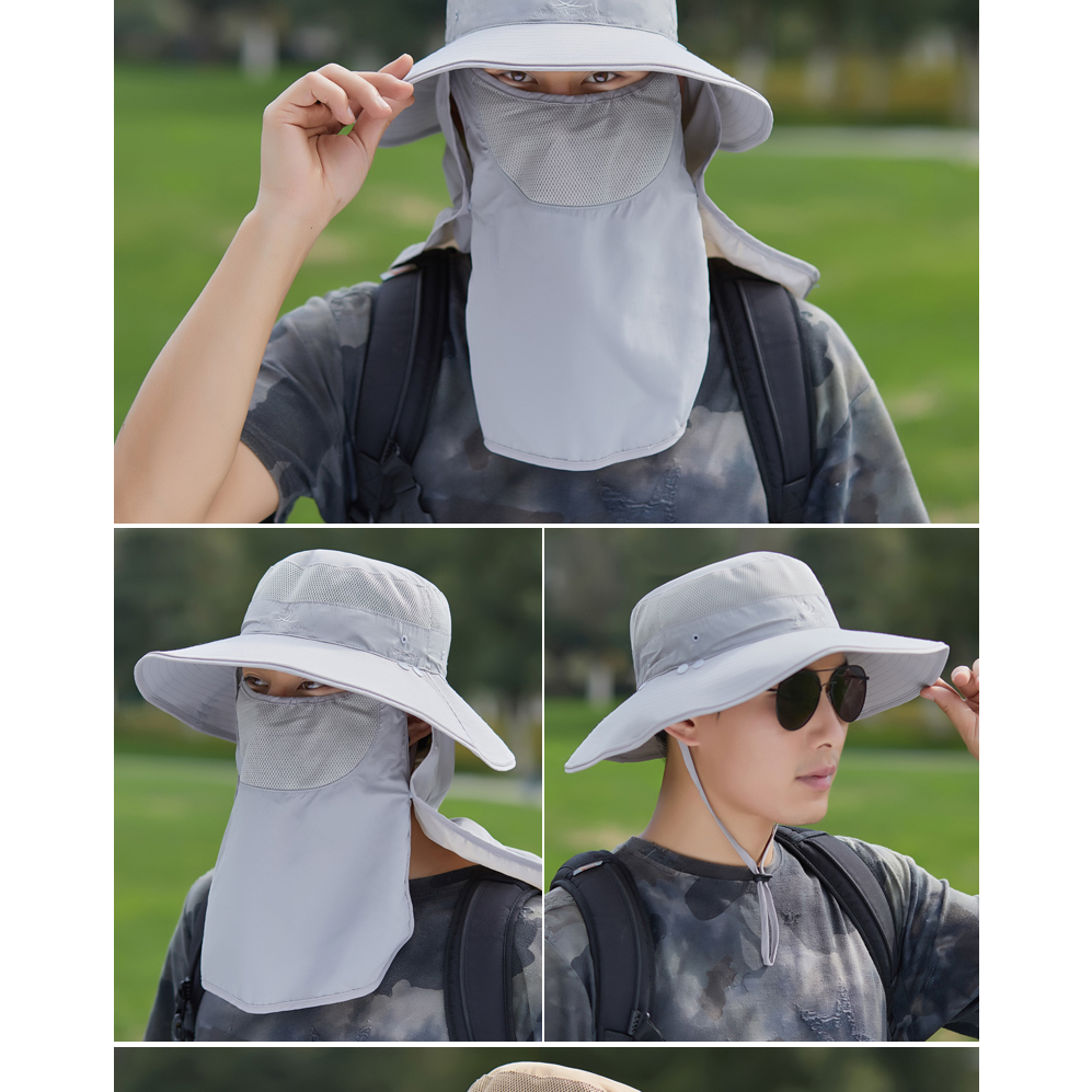 Mũ chống nắng golf nam nữ có kèm khẩu trang che mặt chất kiệu thoáng mát