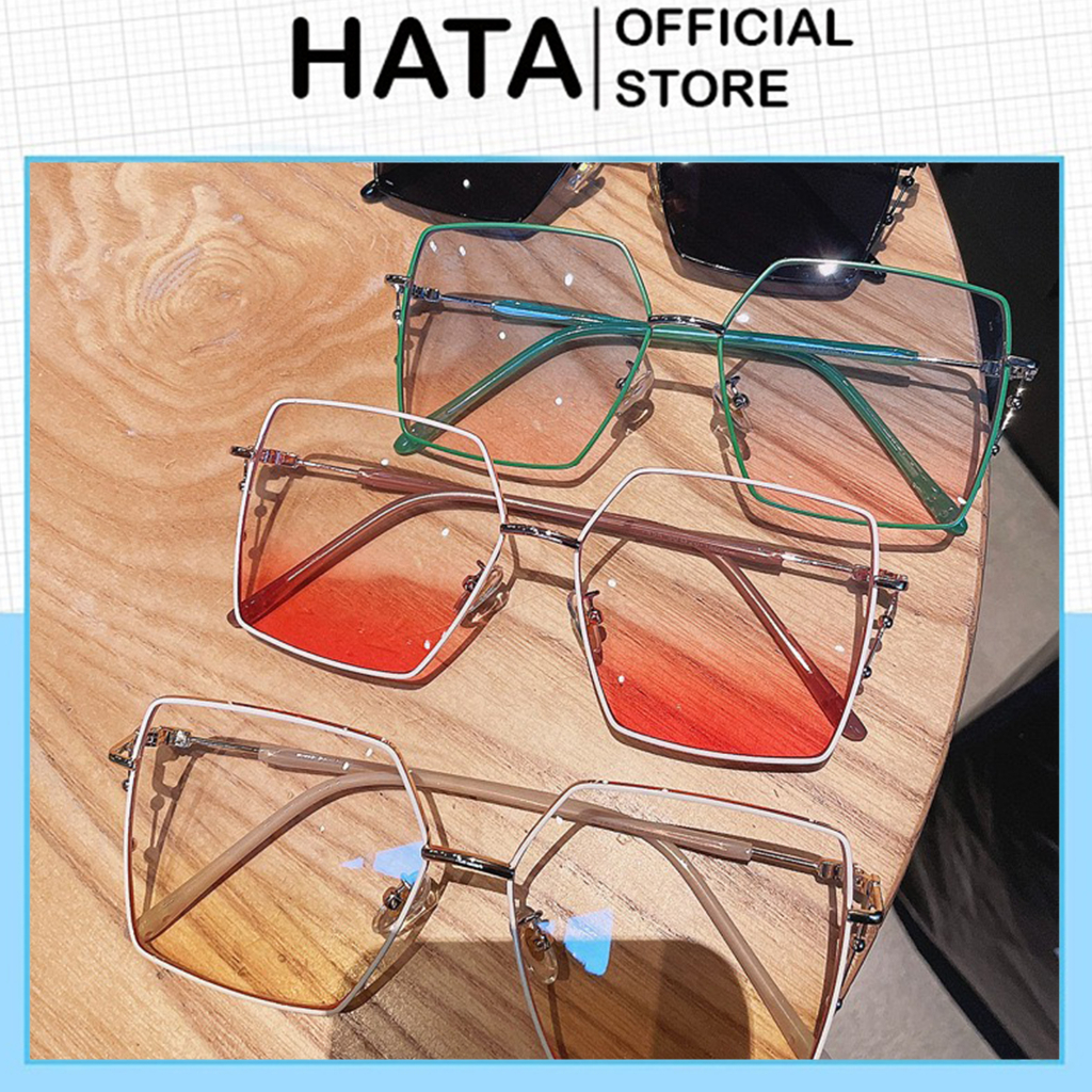Mắt Kính Thời Trang Form Vuông Titan Cao cấp 727 Pha Màu Cá Tính Phong Cách