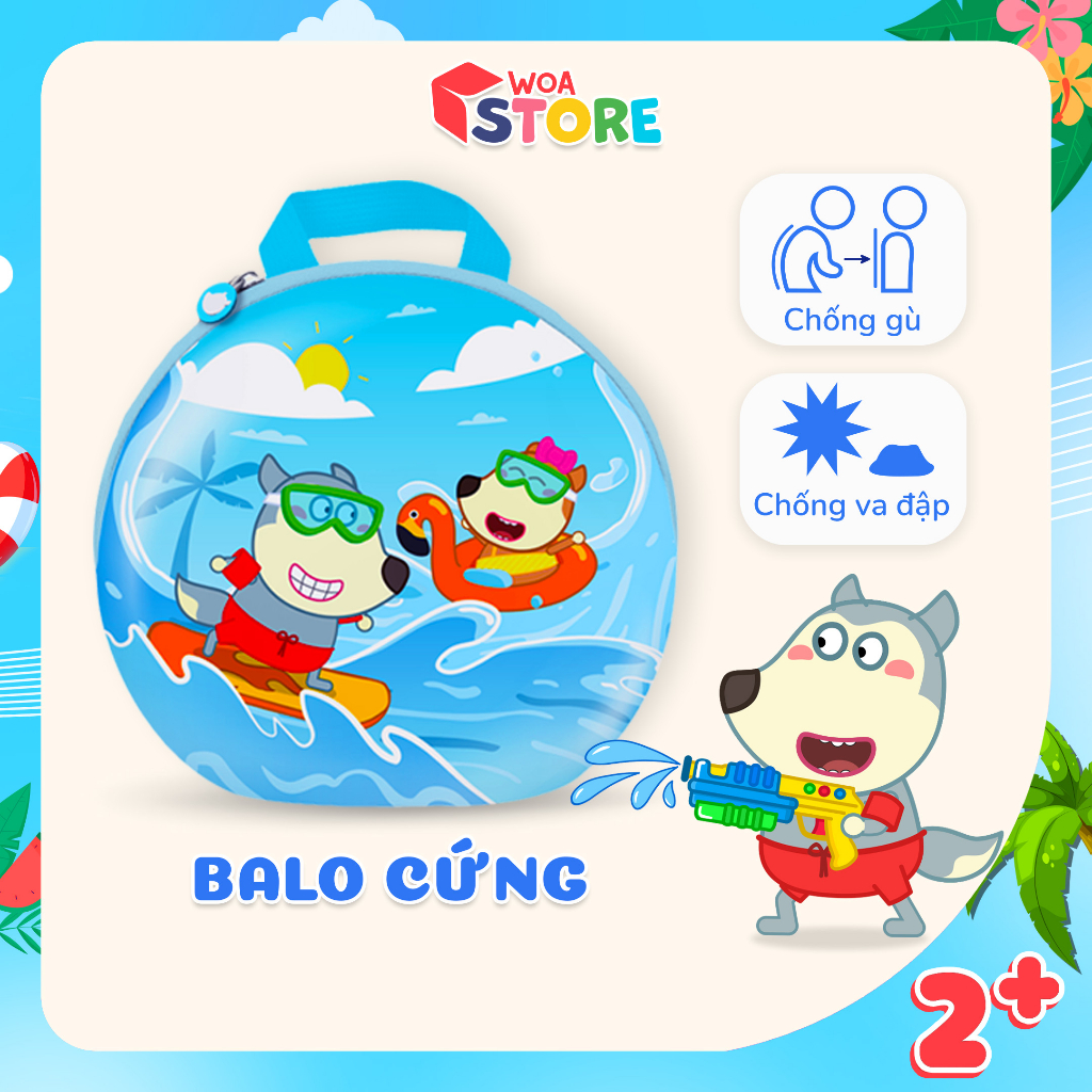 BALO WOLFOO & LUCY Cho Bé Mẫu Giáo Mầm Non Đi Chơi Đi Biển - Bền Đẹp Chắc Chắn Dễ Thương