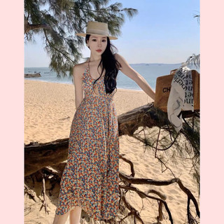 Đầm maxi hoa mùa hè Đầm Maxi Hoa Hai Dây Cổ Chữ V Màu Sắc Thời Trang Mùa Hè Cho Nữ Đầm Hai Dây Dáng Dài Họa Tiết Hoa